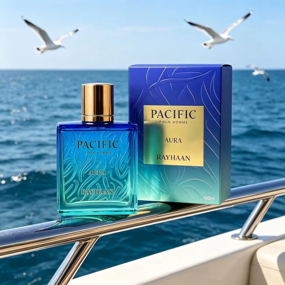 Rayhaan Pacific Aura Eau de Cologne for Men, 3.4 oz 100 ml. A marine, aquatic, woody fragrance, perfect for a refreshing summery and sporty look. Long-lasting scent for 8-12 hours.
Rayhaan Pacific Aura Eau de Cologne for Men, 3.4 oz 100 ml. A marine, aquatic, woody fragrance, perfect for a refreshing summery and sporty look. Long-lasting scent for 8-12 hours.