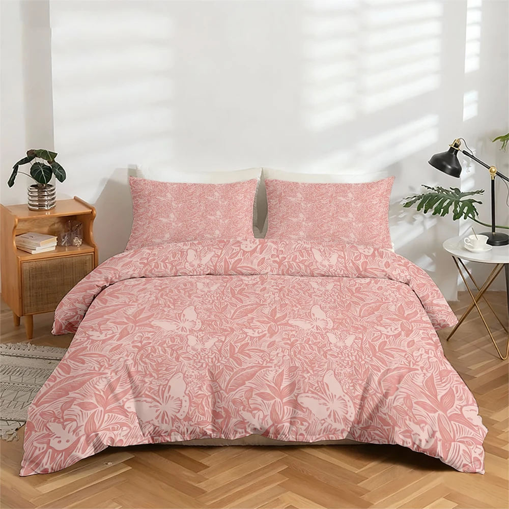 High-Definition Digital Printed Bedding Set, Pink Floral Butterfly Pattern Duvet Cover Set, Large Floral Print Duvet Cover Set, Includes 1 Duvet Cover + 2 Pillowcases, Suitable for Bedroom, Guest Room, Home Decoration, Polyester Fiber Duvet Cover + Pillow
High-Definition Digital Printed Bedding Set, Pink Floral Butterfly Pattern Duvet Cover Set, Large Floral Print Duvet Cover Set, Includes 1 Duvet Cover + 2 Pillowcases, Suitable for Bedroom, Guest Room, Home Decoration, Polyester Fiber Duvet Cover + Pillow