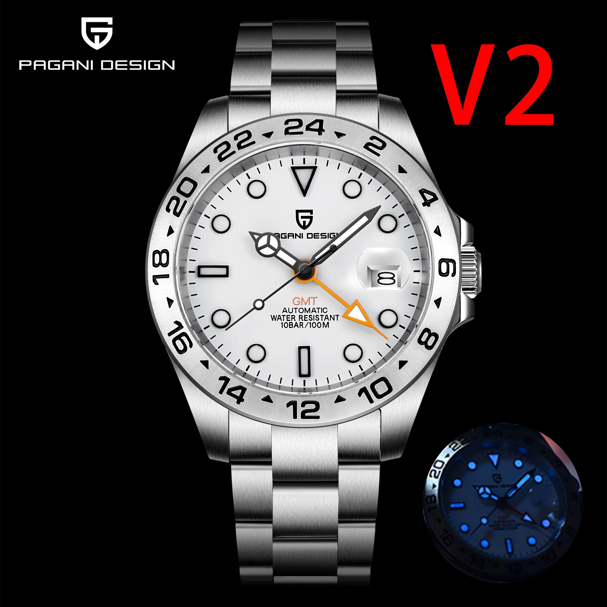 PAGANI DESIGN 2025 New Automatic Machinery Men's Watch GMT PD1682 Stainless Steel sapphire crystal 10Bar Waterproof reloj hombre
PAGANI DESIGN 2025 New Automatic Machinery Men's Watch GMT PD1682 Stainless Steel sapphire crystal 10Bar Waterproof reloj hombre