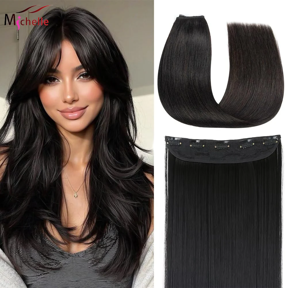 Clip In One Piece with 5 Clips Straight Human Hair Extensions Natural Black 3/4 Full Head Clip In Remy Hair Extension for Women
Clip In One Piece with 5 Clips Straight Human Hair Extensions Natural Black 3/4 Full Head Clip In Remy Hair Extension for Women