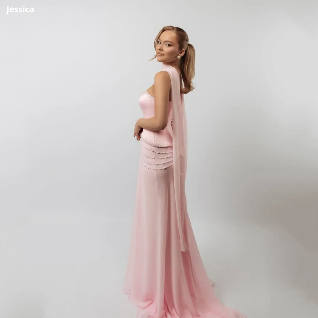 Jessica Handmade Pearls Evening Dresses Pink Chiffon Satin Prom Dresses Off-shoulder Slim Fit Wedding Party Dresses Customized
Jessica Handmade Pearls Evening Dresses Pink Chiffon Satin Prom Dresses Off-shoulder Slim Fit Wedding Party Dresses Customized