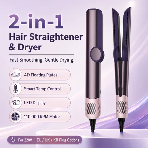 Professional Hair-care Styling Tool Hair Straightener & Hair Dryer Heat-Up Hair Flat Iron Negative Ion Iron Household Hair Dryer