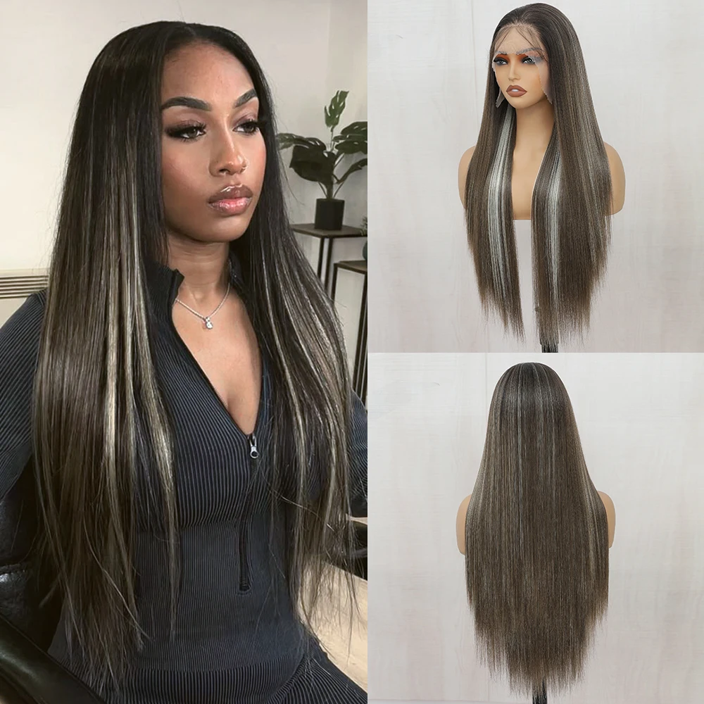 Длинные шелковистые прямые синтетические парики из натурального термостойкого волокна для женщин, повседневные парики 13X4, 30 дюймов
Длинные шелковистые прямые синтетические парики из натурального термостойкого волокна для женщин, повседневные парики 13X4, 30 дюймов