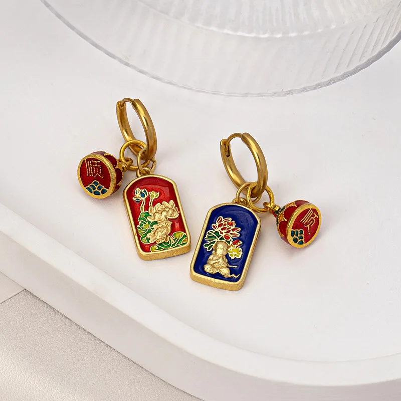 ArLea New Chinese Enamel Earrings for Women Multiple Wearing Methods Trend Earring Fashionable High-end Jewelry Accessory Gifts
ArLea New Chinese Enamel Earrings for Women Multiple Wearing Methods Trend Earring Fashionable High-end Jewelry Accessory Gifts
