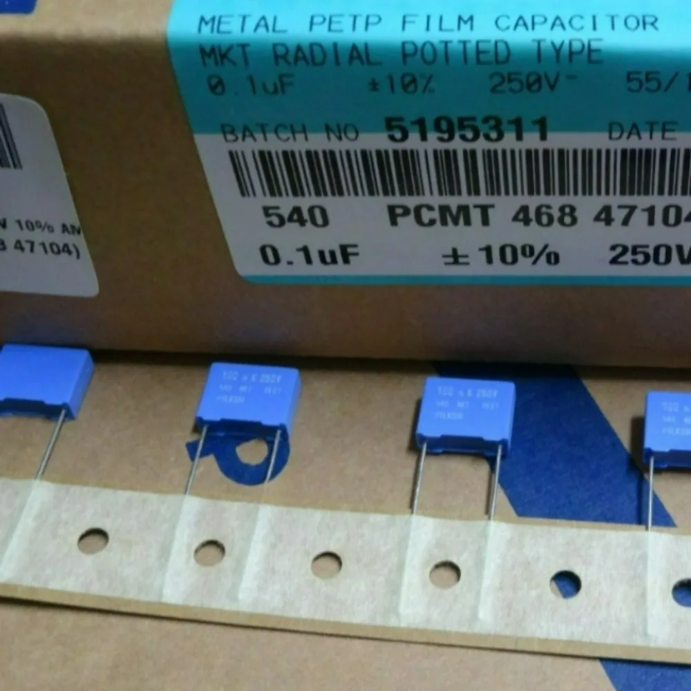 10pcs/lot MKT468 0.1uf 250v 100nf 104 brand new 10mm film capacitor PCMT46847104
10pcs/lot MKT468 0.1uf 250v 100nf 104 brand new 10mm film capacitor PCMT46847104