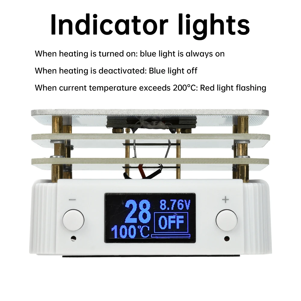PD65W 20V 240°C Constant-Temperature Heating Pad Adjustable Soldering Pad PCB Surface Mount Preheating Type-C Interface
PD65W 20V 240°C Constant-Temperature Heating Pad Adjustable Soldering Pad PCB Surface Mount Preheating Type-C Interface
