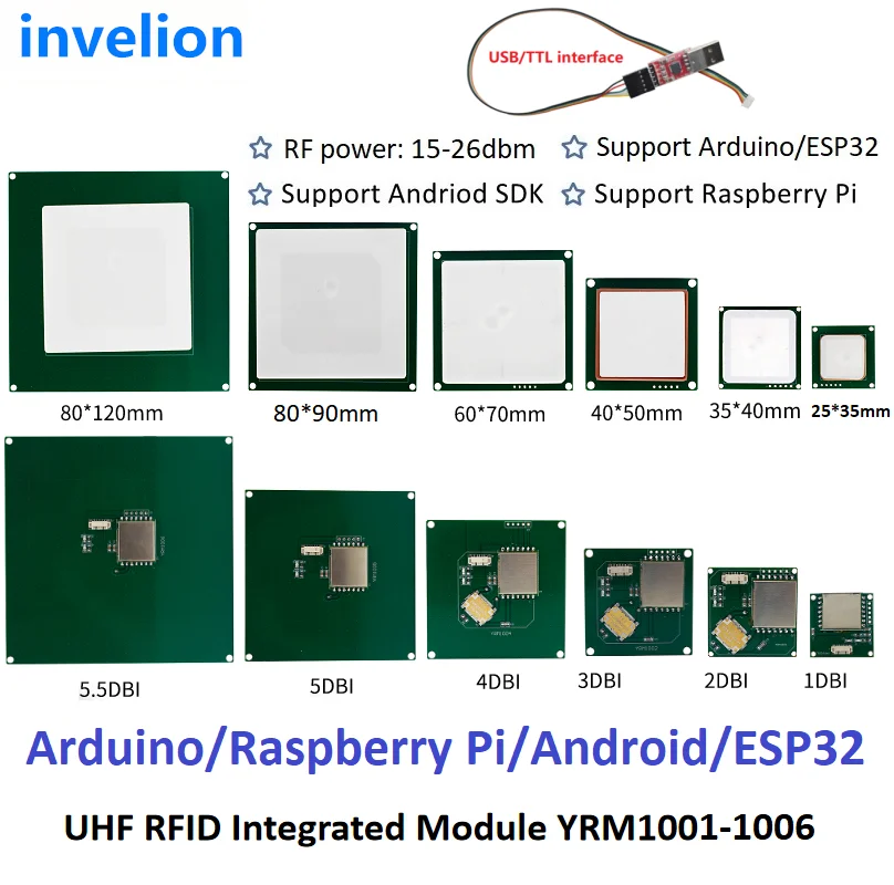YRM100 Модуль интеллектуального считывателя UHF RFID USB-писатель TTL 1-5.5dbi Антенна UHF RFID-считыватель карт Устройство записи Поддержка Raspberry Pi
YRM100 Модуль интеллектуального считывателя UHF RFID USB-писатель TTL 1-5.5dbi Антенна UHF RFID-считыватель карт Устройство записи Поддержка Raspberry Pi