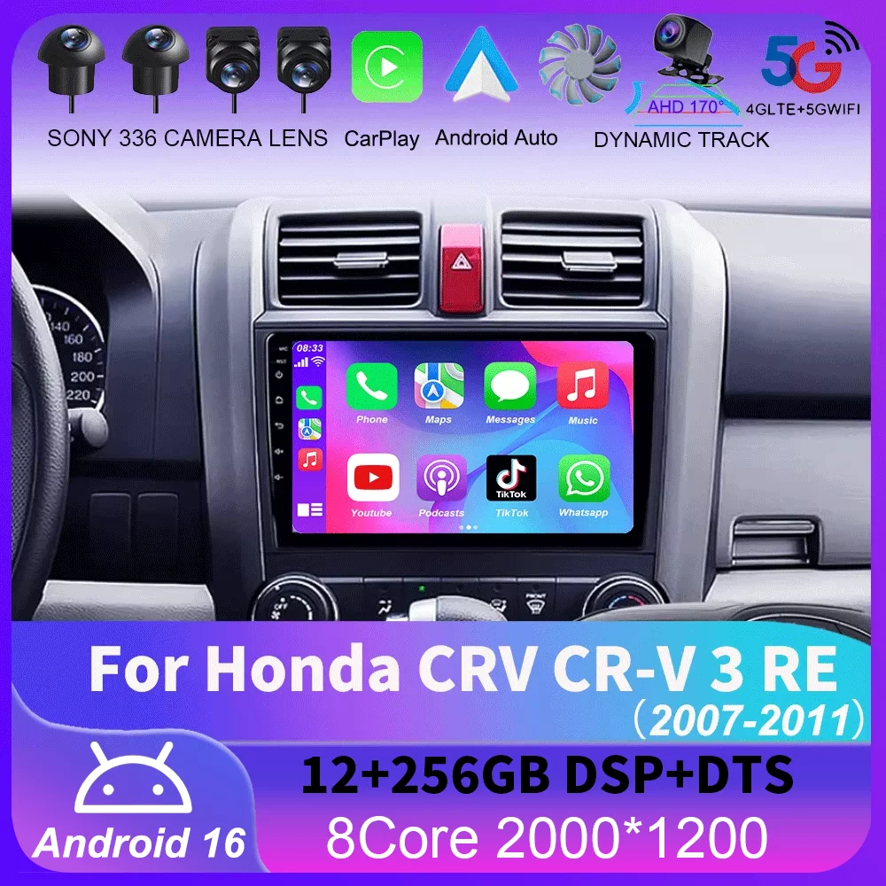 Android 16 Car Radio For Honda CRV CR-V 3 RE 2007 - 2011 Navigation GPS Multimedia Player Stereo WiFi+4G BT Carplay+Auto 2 DIN
Android 16 Car Radio For Honda CRV CR-V 3 RE 2007 - 2011 Navigation GPS Multimedia Player Stereo WiFi+4G BT Carplay+Auto 2 DIN
