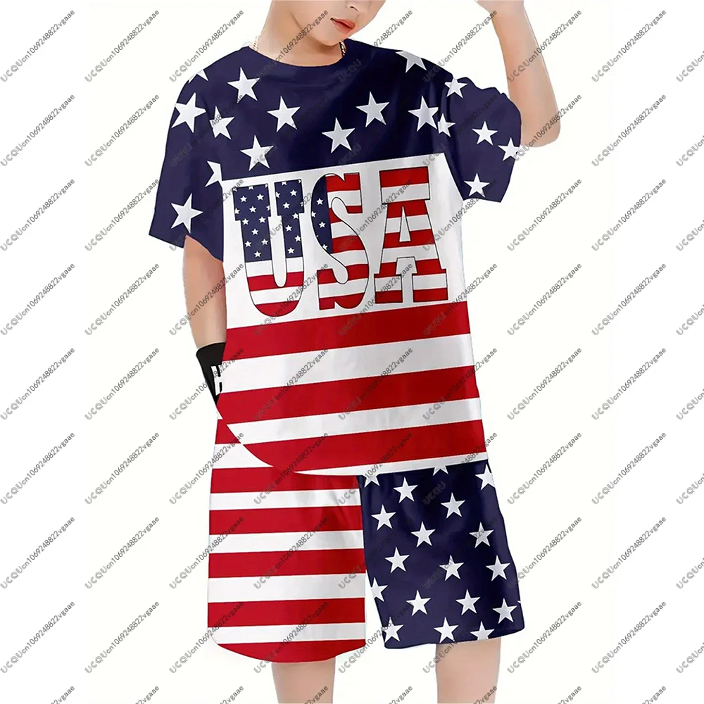USA New Sports Tee Men Male Top Casual Boys Daily Gift Street T Shirt Sweatshirt Trendy 2pcs Summer Outfit American Flag Stars
USA New Sports Tee Men Male Top Casual Boys Daily Gift Street T Shirt Sweatshirt Trendy 2pcs Summer Outfit American Flag Stars