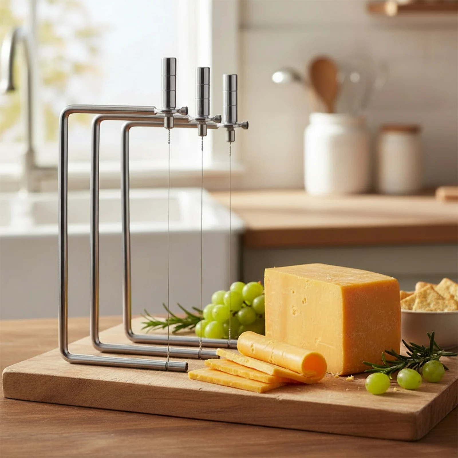 Stainless Steel Wire Cheese Cutter Multifunctional Cheese Slicer Cutting Tool for Home Kitchen Gadget Supplies Easy Clean
Stainless Steel Wire Cheese Cutter Multifunctional Cheese Slicer Cutting Tool for Home Kitchen Gadget Supplies Easy Clean