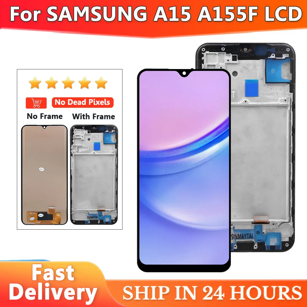A15 Display Screen for Samsung A15 A156 A156B Lcd Display Touch Screen Digitizers Assembly For Samsung A155F Display Screen
A15 Display Screen for Samsung A15 A156 A156B Lcd Display Touch Screen Digitizers Assembly For Samsung A155F Display Screen
