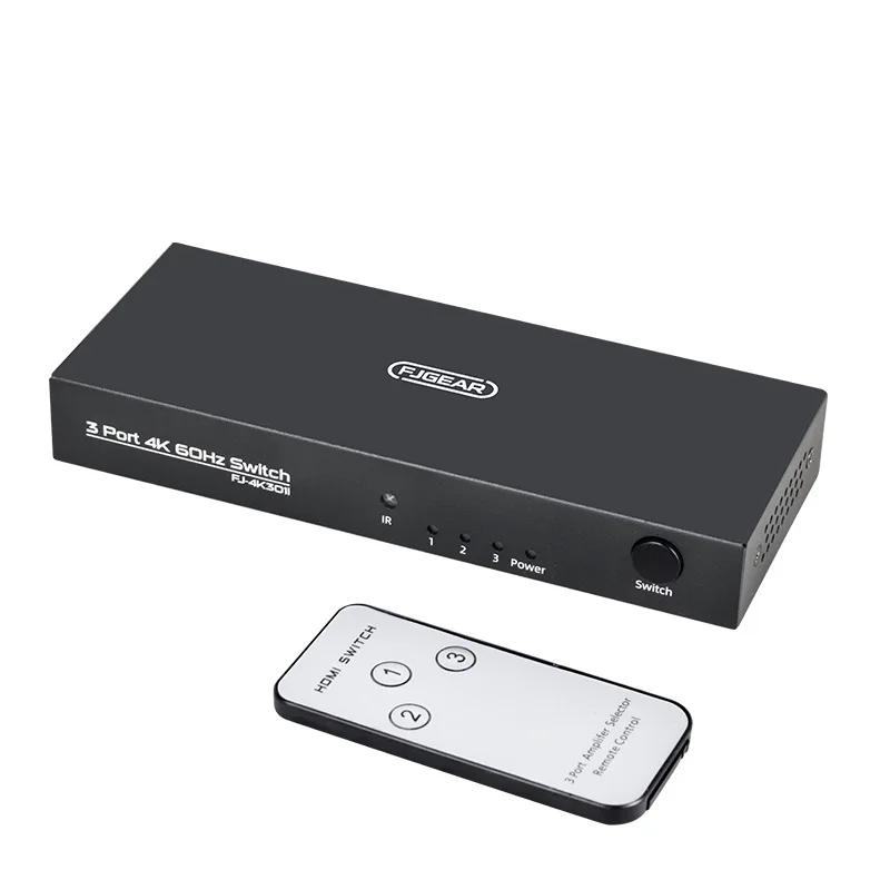 HDMI Splitter 2.0 IR Remote Switching 4K/60Hz 3 IN 1 Out Video Security Outdoor Screen Switcher
HDMI Splitter 2.0 IR Remote Switching 4K/60Hz 3 IN 1 Out Video Security Outdoor Screen Switcher