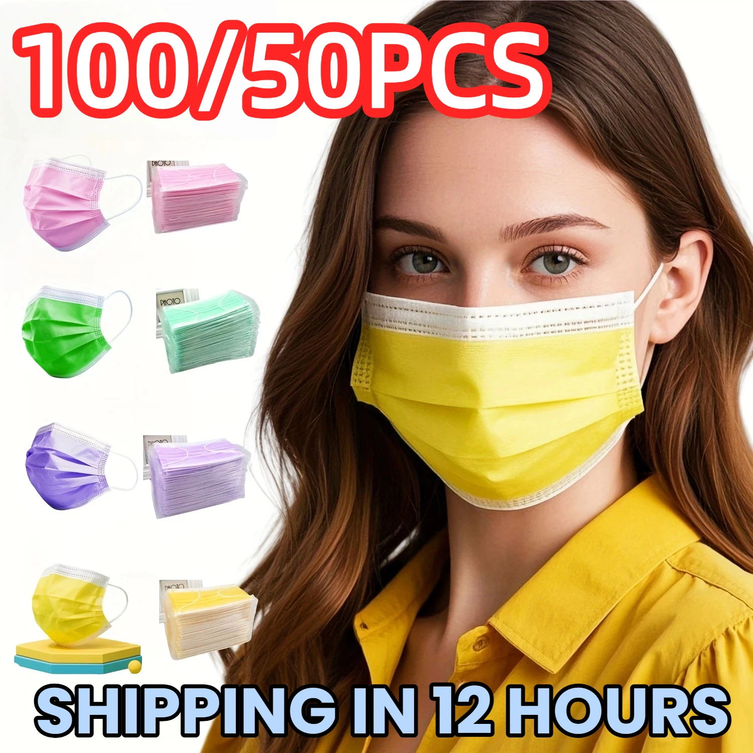 100/50Pcs Three-Layer Protective Filter Disposable Masks, Breathable and Comfortable, with Elastic Ear Loops and Nose Bridge Clip - Affordable Bulk Purchase for Home Use, Suitable for Travel, Outdoor Activities, Christmas, Halloween, Daily Wear, Office Us
100/50Pcs Three-Layer Protective Filter Disposable Masks, Breathable and Comfortable, with Elastic Ear Loops and Nose Bridge Clip - Affordable Bulk Purchase for Home Use, Suitable for Travel, Outdoor Activities, Christmas, Halloween, Daily Wear, Office Us