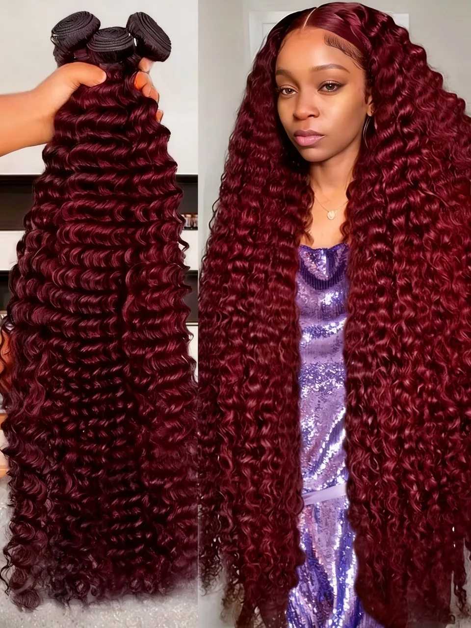 32 Inch 99J Burgundy Human Hair Bundles Deep Wave Bundles Remy Hair Weaving Wine Red Colored Bundles For Extension Bundle Deals
32 Inch 99J Burgundy Human Hair Bundles Deep Wave Bundles Remy Hair Weaving Wine Red Colored Bundles For Extension Bundle Deals