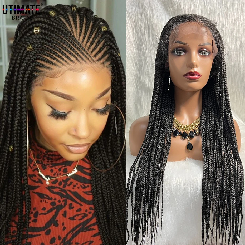 Lace Frontal Cornrow Wig Synthetic Wigs Lace Front Braided Wigs Hand Braided Box Braid Lace Wigs with Baby Hair For Women
Lace Frontal Cornrow Wig Synthetic Wigs Lace Front Braided Wigs Hand Braided Box Braid Lace Wigs with Baby Hair For Women