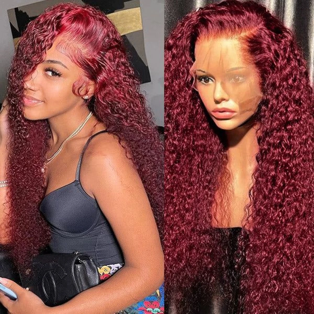 Curly Burgundy Lace Frontal Wig 13x6 HD Human Hair Brazilian 99J Red Colored Deep Wave 13x4 Lace Front Human Hair Wig For Women
Curly Burgundy Lace Frontal Wig 13x6 HD Human Hair Brazilian 99J Red Colored Deep Wave 13x4 Lace Front Human Hair Wig For Women