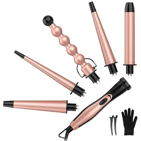BESTOPE PRO 5 in 1 Curling Iron Set - Curling Wand Iron with Interchangeable Barrels, 0.35”-1.25” Hair Curler Wand for Hairstyle
BESTOPE PRO 5 in 1 Curling Iron Set - Curling Wand Iron with Interchangeable Barrels, 0.35”-1.25” Hair Curler Wand for Hairstyle