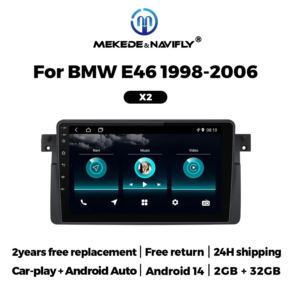 MEKEDE NEW Android14 Car radio Wireless CarPlay Android Auto Multimedia GPS Navigation player WIFI for BMW E46 1998-2006 4Core
MEKEDE NEW Android14 Car radio Wireless CarPlay Android Auto Multimedia GPS Navigation player WIFI for BMW E46 1998-2006 4Core