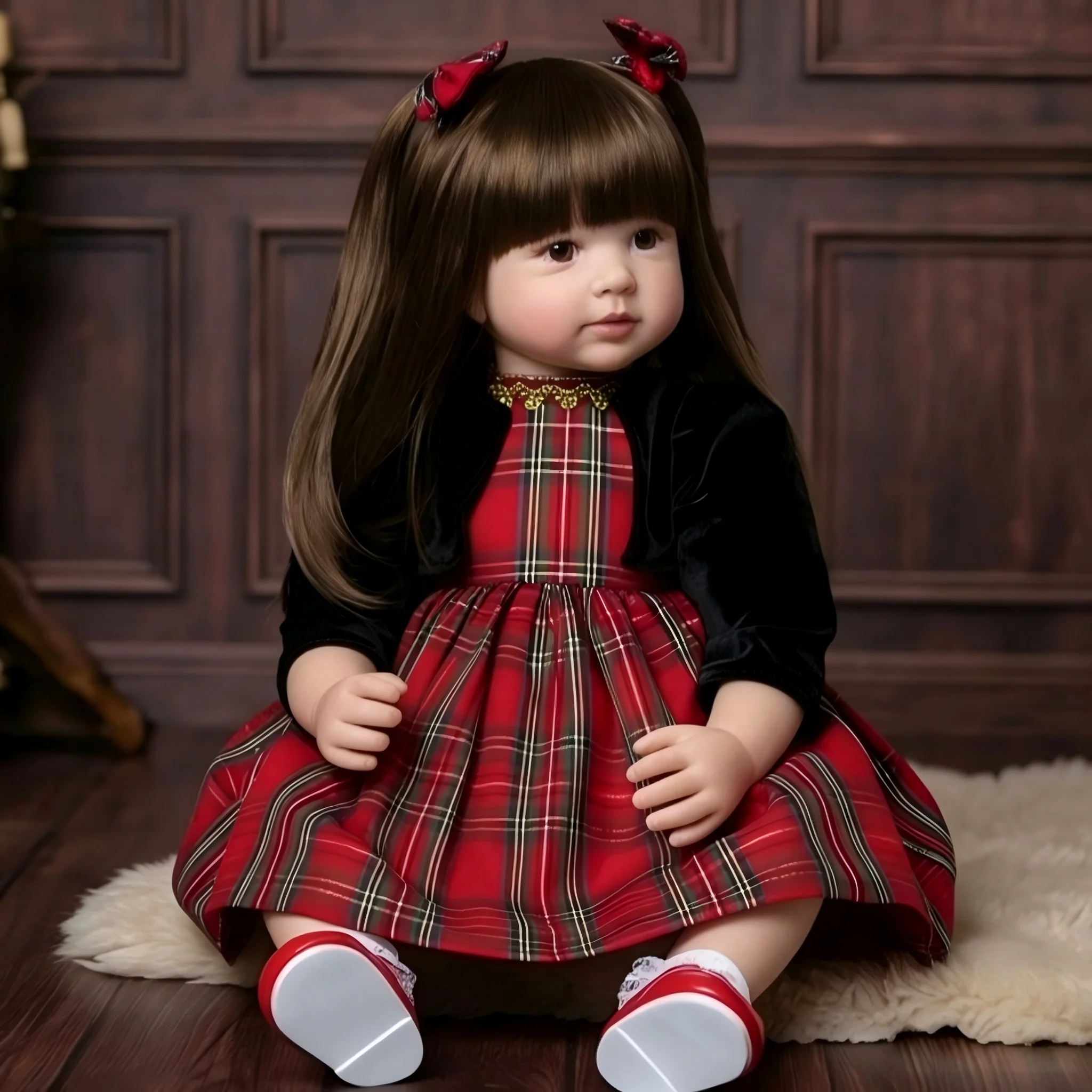 Realistic Weighted Reborn Girl Doll 20 Inch, Long Straight Hair Baby Doll in Retro Tartan Plaid Dress, Perfect Birthday & Christmas Present for Kids & Doll Collectors
Realistic Weighted Reborn Girl Doll 20 Inch, Long Straight Hair Baby Doll in Retro Tartan Plaid Dress, Perfect Birthday & Christmas Present for Kids & Doll Collectors