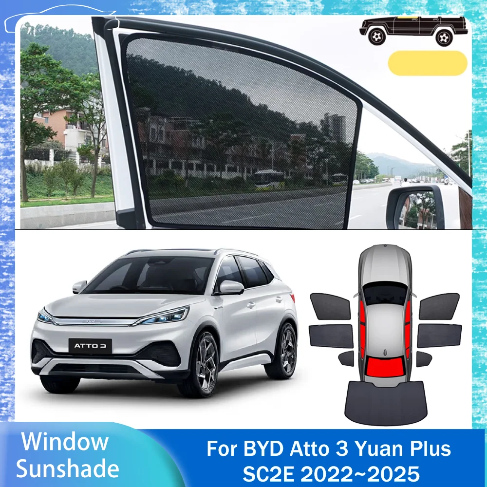 For BYD Atto 3 Yuan Plus SC2E 2022~2025 2023 2024 Car Magnetic Mesh Privacy Sunshade Side Window Sun Shade Protection Accessorie
For BYD Atto 3 Yuan Plus SC2E 2022~2025 2023 2024 Car Magnetic Mesh Privacy Sunshade Side Window Sun Shade Protection Accessorie