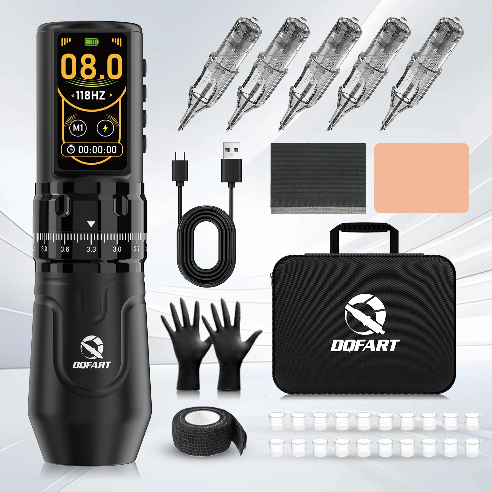 DQFART 2400mAh Wireless Tattoo Machine 5 Hour Working Tattoo Pen 8V/8000rpm Tattoo Kit Tattoo Supplies With Portable Storage Bag
DQFART 2400mAh Wireless Tattoo Machine 5 Hour Working Tattoo Pen 8V/8000rpm Tattoo Kit Tattoo Supplies With Portable Storage Bag