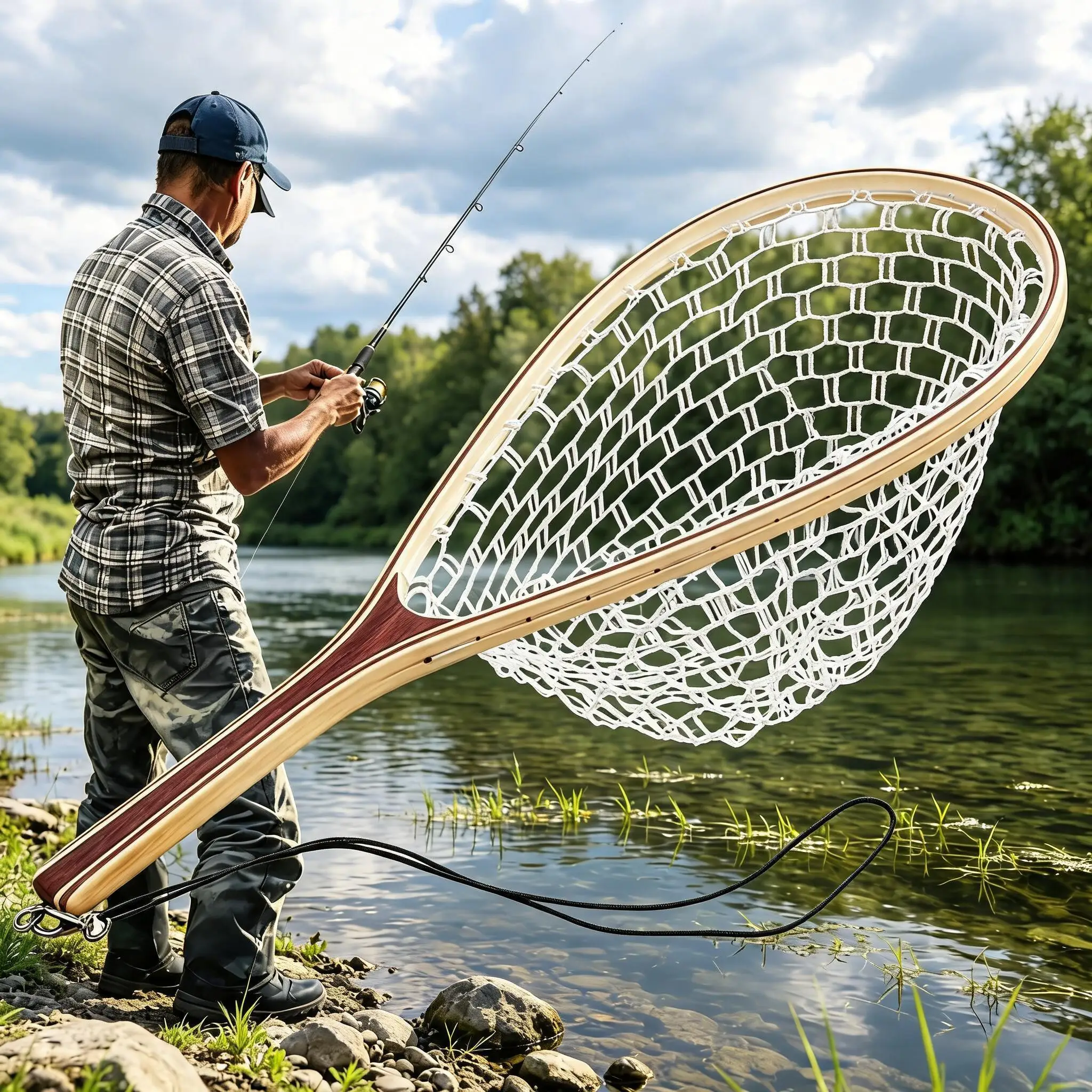 Fishing Net for Trout, Fly Fishing Net with Soft Rubber Mesh, Wooden Handle Fishing Net for Freshwater & Saltwater Fishing, Catch and Release, Gift for Anglers & Fly Fishing Enthusiasts
Fishing Net for Trout, Fly Fishing Net with Soft Rubber Mesh, Wooden Handle Fishing Net for Freshwater & Saltwater Fishing, Catch and Release, Gift for Anglers & Fly Fishing Enthusiasts