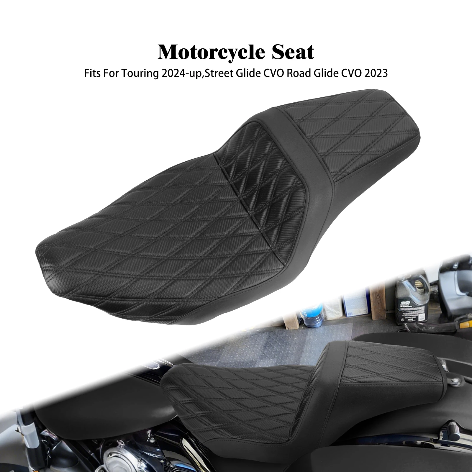 Black Driver Passenger Seat Fit For Harley Touring Road King Glide FLHRXS Street Glide CVO Road Glide CVO 2023-2025 Models
Black Driver Passenger Seat Fit For Harley Touring Road King Glide FLHRXS Street Glide CVO Road Glide CVO 2023-2025 Models