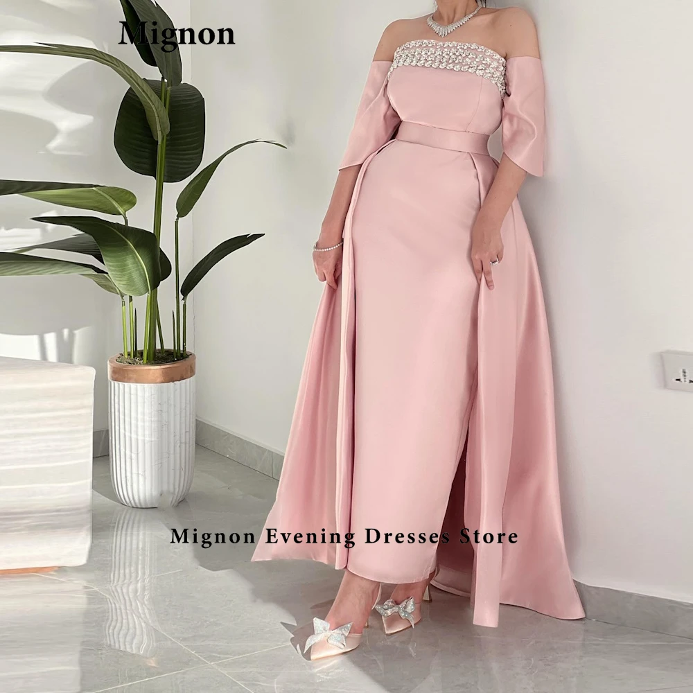 Mignon Satin A-line Boat neck Beading Off-Shoulder Prom Gown Dress Formal Dress Elegant Evening Party Dress for Women 2024
Mignon Satin A-line Boat neck Beading Off-Shoulder Prom Gown Dress Formal Dress Elegant Evening Party Dress for Women 2024