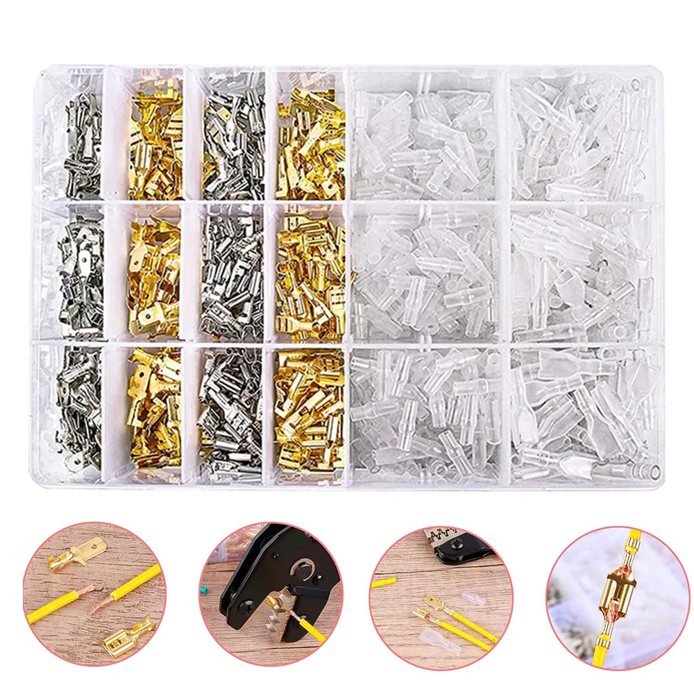 720Pcs 2.8/4.8/6.3mm Male Female Spade Quick Connectors Wire Crimp Terminal Block with Insulating Sleeve Assortment Kit for Car
720Pcs 2.8/4.8/6.3mm Male Female Spade Quick Connectors Wire Crimp Terminal Block with Insulating Sleeve Assortment Kit for Car