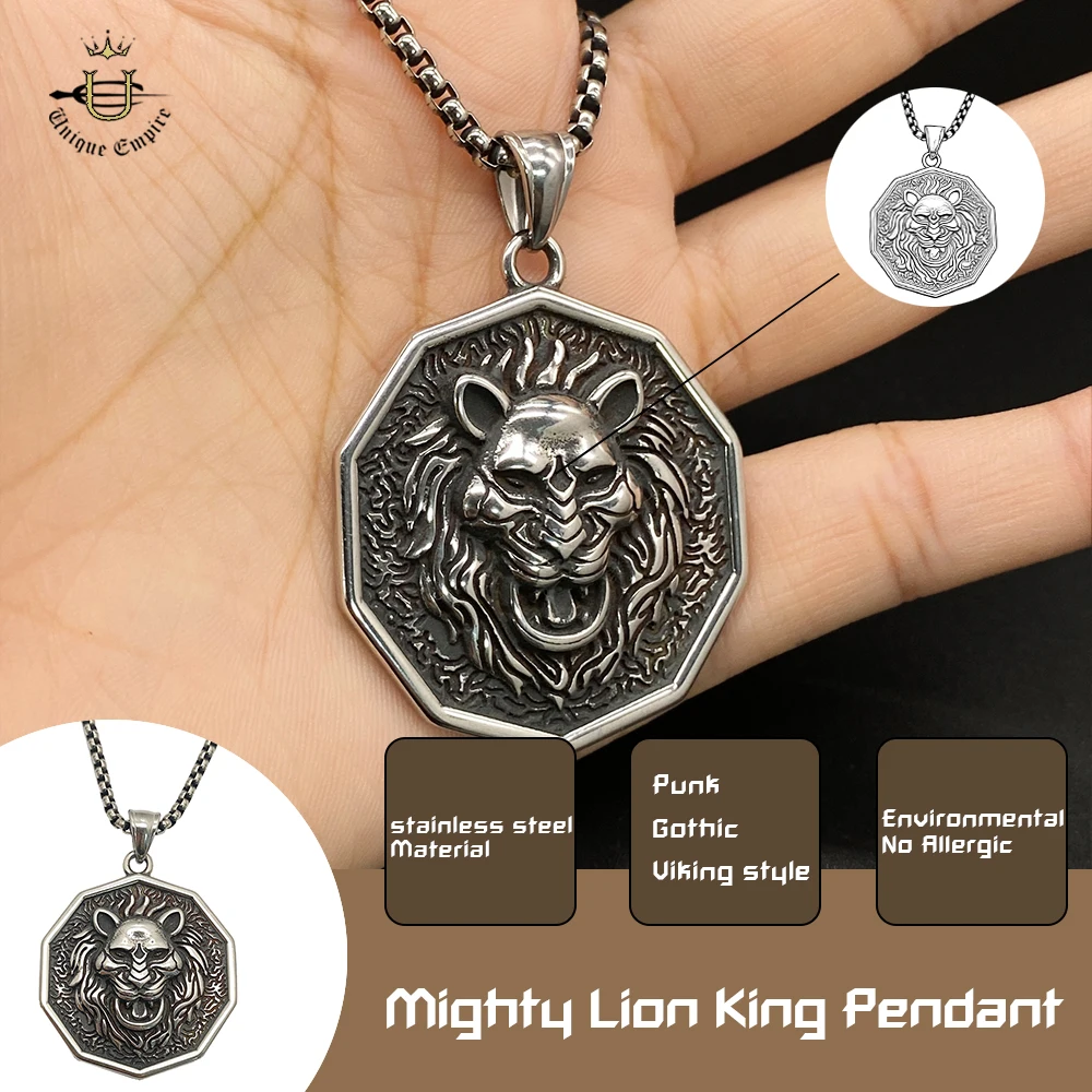 Domineering Lion King Round Pendant Retro Stainless Steel Trendy Men's Necklace Motorcycle Band Cocktail Jewelry
Domineering Lion King Round Pendant Retro Stainless Steel Trendy Men's Necklace Motorcycle Band Cocktail Jewelry