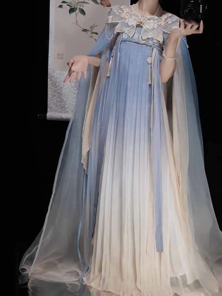2025 Hanfu Dress Women Chinese Gradient Blue Embroidered Hanfu Cloak Dress Female Halloween Cosplay Costume Party Outfit Hanfu
2025 Hanfu Dress Women Chinese Gradient Blue Embroidered Hanfu Cloak Dress Female Halloween Cosplay Costume Party Outfit Hanfu
