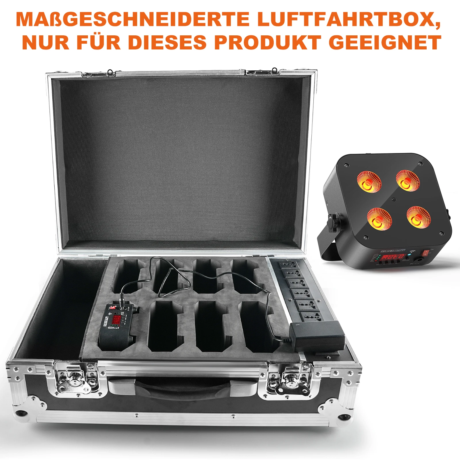 Fieryzeal Flight Case for (8) Rechargeable APP Par Light Rechargeable Gator Cases for 4x18W Built-in Battery RGBW+UV Par Light
Fieryzeal Flight Case for (8) Rechargeable APP Par Light Rechargeable Gator Cases for 4x18W Built-in Battery RGBW+UV Par Light