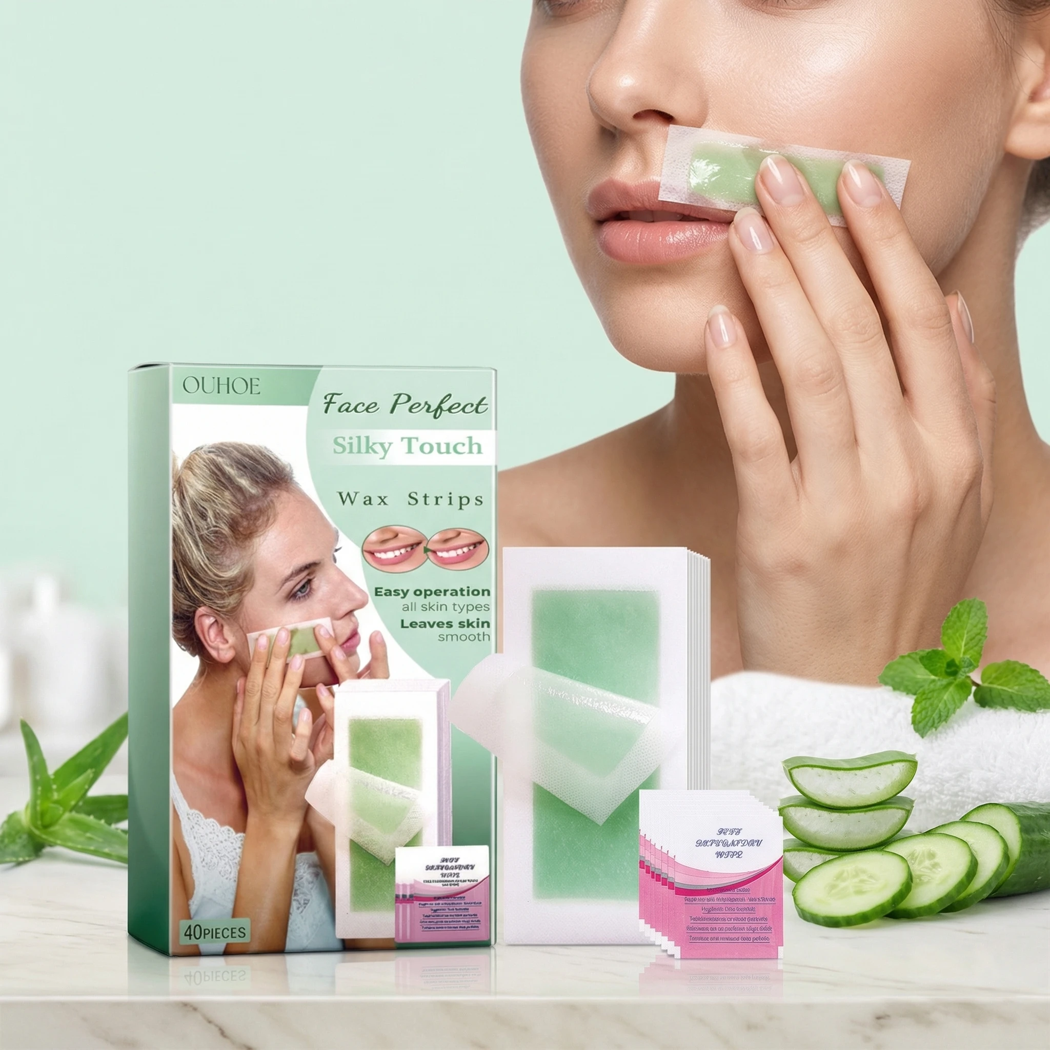 40PCS Face Hair Removal Wax Strips Moisturizing Gentle Silky Remove Hair Non-irritating Refreshing Hair Remover for Face & Lips
40PCS Face Hair Removal Wax Strips Moisturizing Gentle Silky Remove Hair Non-irritating Refreshing Hair Remover for Face & Lips