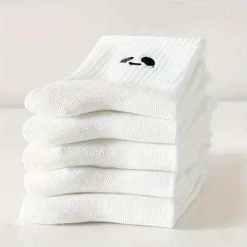 10 paia di calzini bianchi morbidi, traspiranti, resistenti e semplici, comodi e adatti per l'uso quotidiano