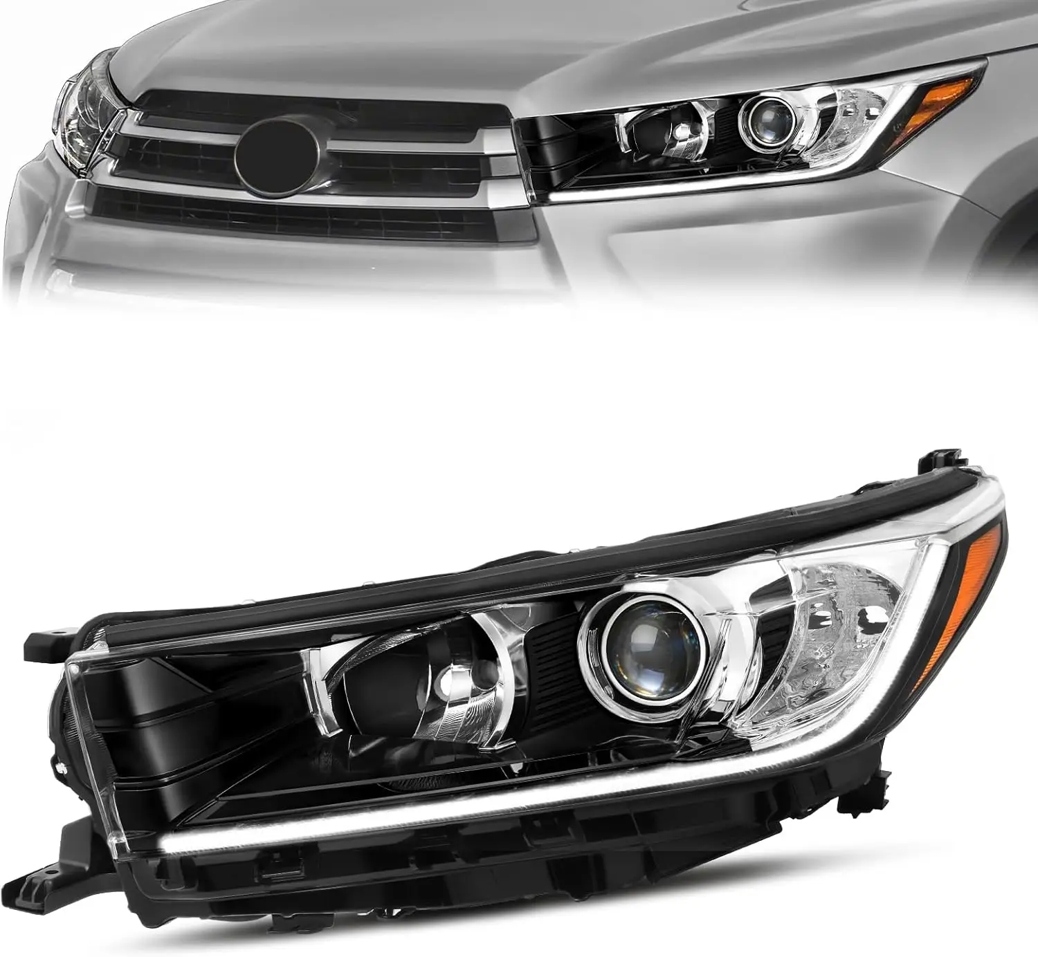 Фара в сборе SHAWHO AUTO, совместимая с Toyota Highlander 2017-2019 с LED DRL, проекторная, для моделей Highlander LE XLE
Фара в сборе SHAWHO AUTO, совместимая с Toyota Highlander 2017-2019 с LED DRL, проекторная, для моделей Highlander LE XLE
