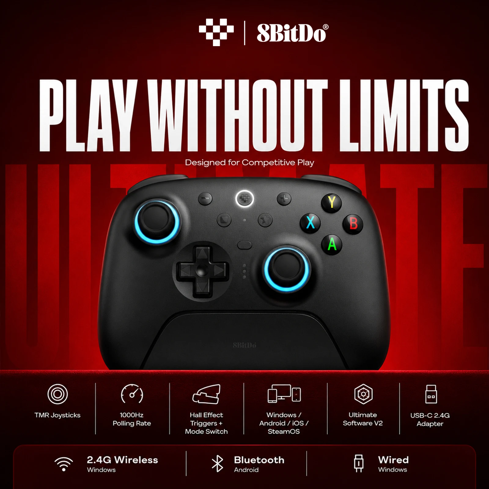 8BitDo New Ultimate 2 Wireless, TMR Joysticks & Hall Effect Triggers Controller with Charging Dock for PC,Windows 10,11,Android
8BitDo New Ultimate 2 Wireless, TMR Joysticks & Hall Effect Triggers Controller with Charging Dock for PC,Windows 10,11,Android