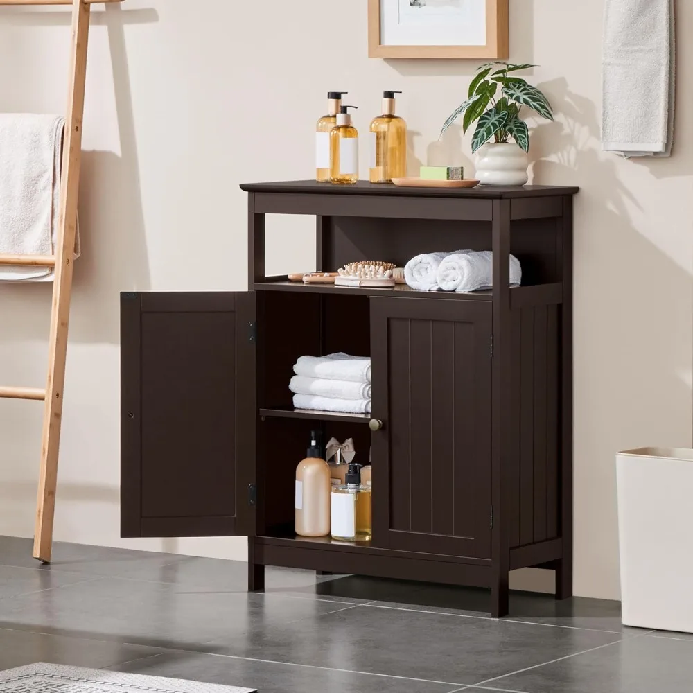 Wood Floor Cabinet with Durable Doors and Adjustable Shelves, Inside Wooden Free-Standing Cabinet for Bathroom/Living Room/Hallw
Wood Floor Cabinet with Durable Doors and Adjustable Shelves, Inside Wooden Free-Standing Cabinet for Bathroom/Living Room/Hallw