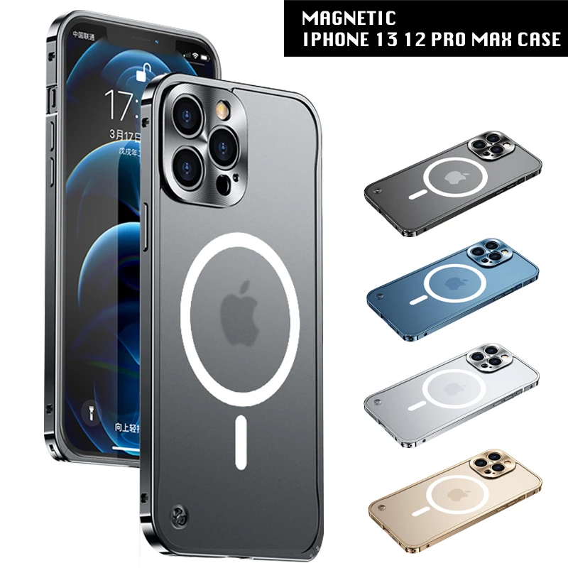 Aluminium Alloy Metal Frame Case for Iphone 14 13 12 Pro Max Support for Magnetic Magsafe Wireless Charging
Aluminium Alloy Metal Frame Case for Iphone 14 13 12 Pro Max Support for Magnetic Magsafe Wireless Charging