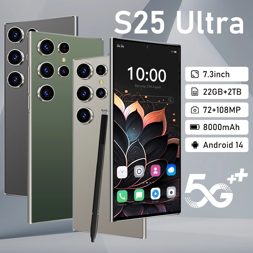 2025 New Global version Mobile Phones S25 Ultra 7.3HD Cellphones 22G+2T Original Smartphone Dual SIM Android 14 8000mAh 5G Phone
2025 New Global version Mobile Phones S25 Ultra 7.3HD Cellphones 22G+2T Original Smartphone Dual SIM Android 14 8000mAh 5G Phone