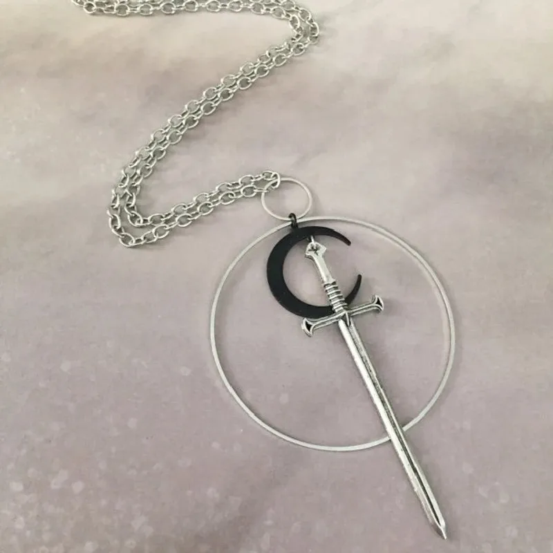 Letter Openr Envelope Opener Black Moon Sword Necklace Goth Fantasy Medieval Witchy Cosplay Statement Jewelry Classical Pendant
Letter Openr Envelope Opener Black Moon Sword Necklace Goth Fantasy Medieval Witchy Cosplay Statement Jewelry Classical Pendant