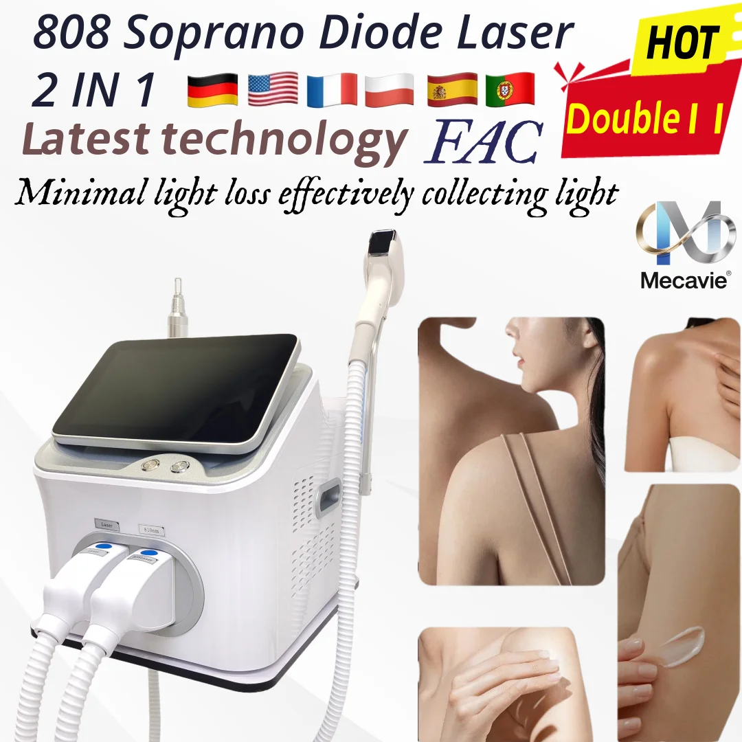 4000W Soprano 2-in-1 Laser Hair Removal Device 808nm Picosecond Diode for Permanent Hair Reduction And Tattoo Removal ND YAG
4000W Soprano 2-in-1 Laser Hair Removal Device 808nm Picosecond Diode for Permanent Hair Reduction And Tattoo Removal ND YAG
