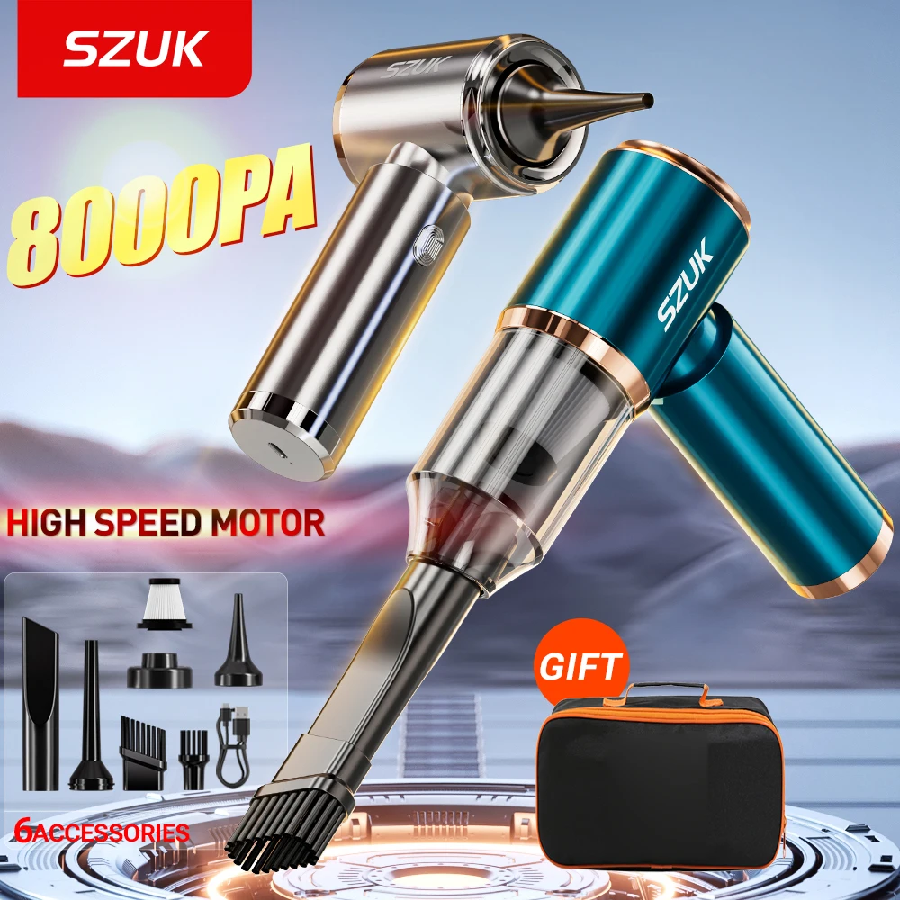 SZUK Mini Blower Car Vacuum Cleaner Powerful Cordless Cleaner Strong Suction Portable Car Vacuum Cleaner Turbo Fan Air Blower
SZUK Mini Blower Car Vacuum Cleaner Powerful Cordless Cleaner Strong Suction Portable Car Vacuum Cleaner Turbo Fan Air Blower