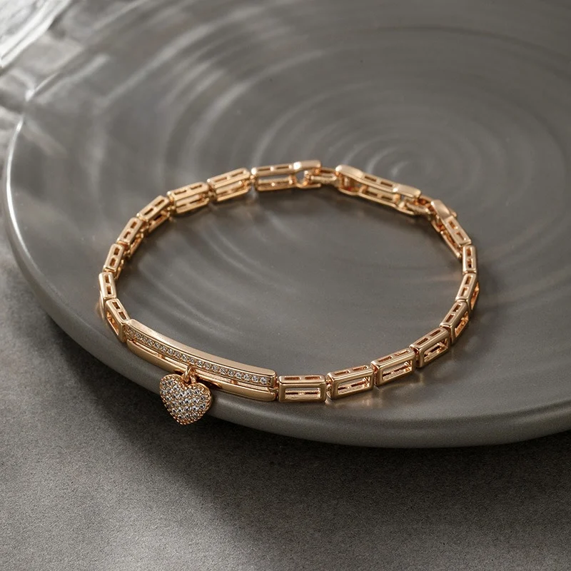 Rose Gold Chain Bracelet for Women Heart Charm Cubic Zirconia Link Bracelets Romantic
Rose Gold Chain Bracelet for Women Heart Charm Cubic Zirconia Link Bracelets Romantic