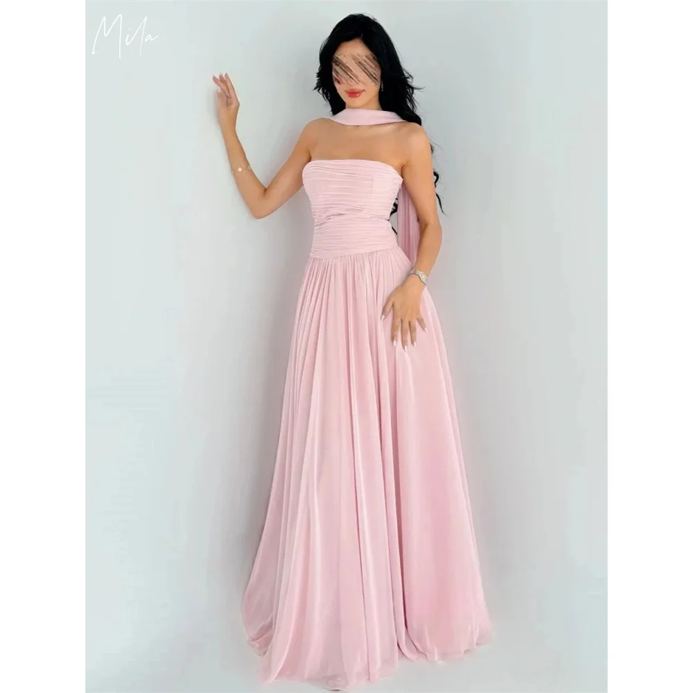 Mila Pink Strapless A-Line Maternity Dress Detachable Shawl Evening Dresses Tulle Pleated Homecoming Customized Prom Dresses
Mila Pink Strapless A-Line Maternity Dress Detachable Shawl Evening Dresses Tulle Pleated Homecoming Customized Prom Dresses