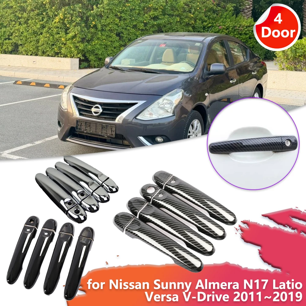Door Handle Cover for Nissan Sunny Almera N17 Latio Versa V-Drive 2011~2019 Carbon Fiber Black Sticker Trim Scratch Accessories
Door Handle Cover for Nissan Sunny Almera N17 Latio Versa V-Drive 2011~2019 Carbon Fiber Black Sticker Trim Scratch Accessories