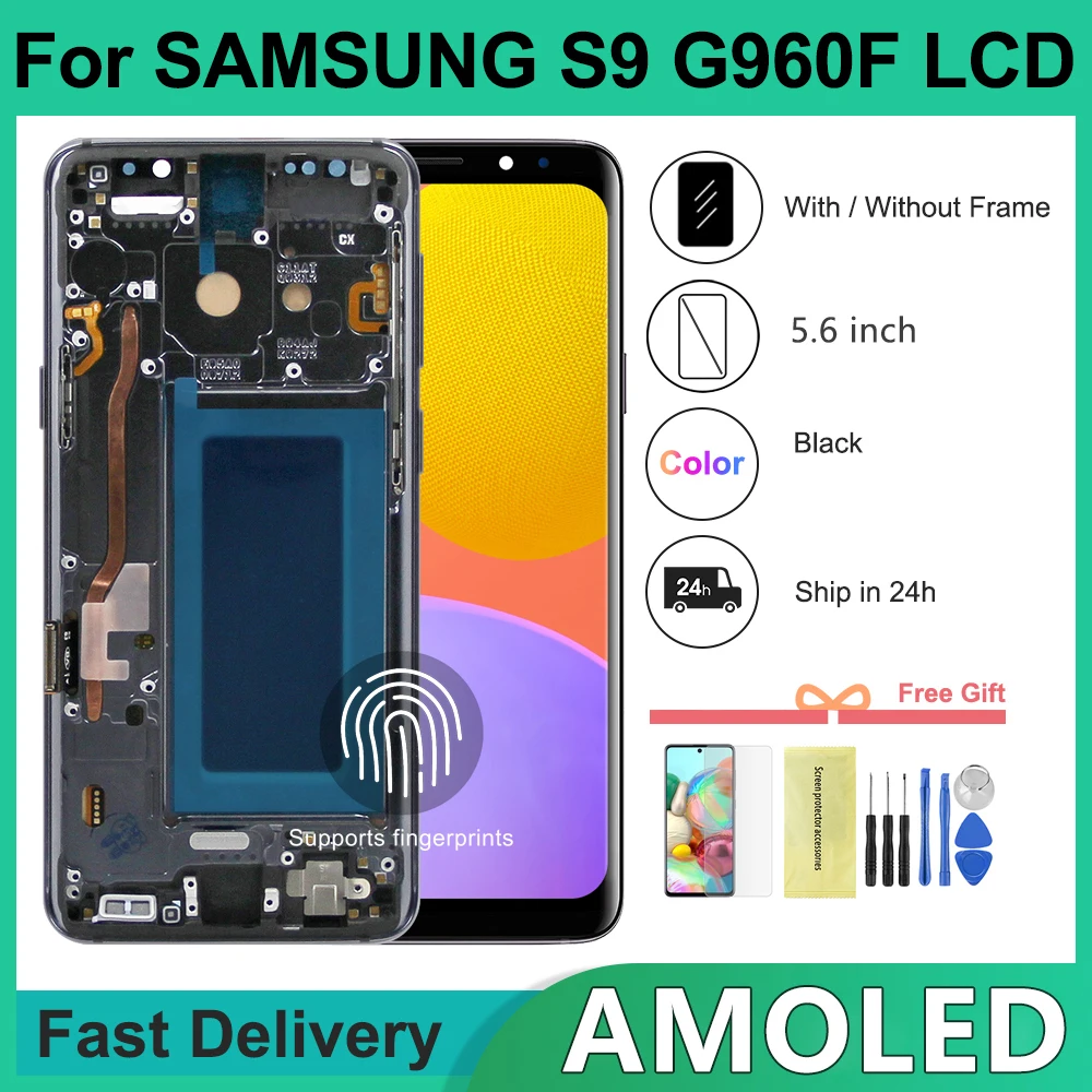 For AMOLED For Samsung S9 LCD SM-G960F G960F/DSM Display Touch Screen With Frame For Samsung S9 Display Replacement
For AMOLED For Samsung S9 LCD SM-G960F G960F/DSM Display Touch Screen With Frame For Samsung S9 Display Replacement