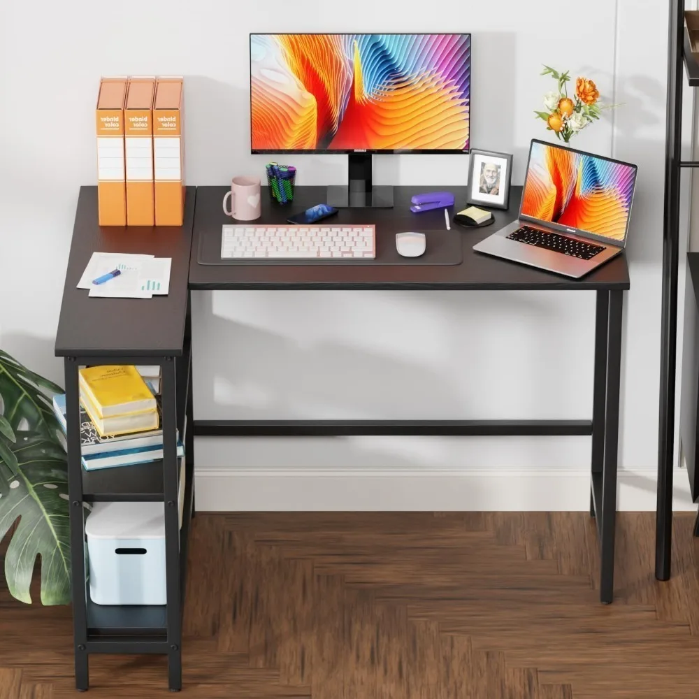 L-Shaped Computer Desk With Storage Shelves, 39" Home Office Corner Desk for Small Spaces, Reversible Study Writing Table Workst
L-Shaped Computer Desk With Storage Shelves, 39" Home Office Corner Desk for Small Spaces, Reversible Study Writing Table Workst