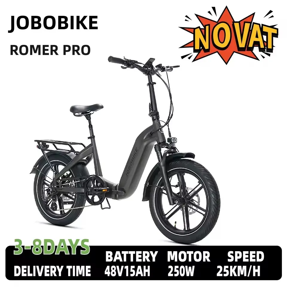 Romer Pro Electric Bike Fat Tires Foldable Frame 250W 48V15AH Battery City Electric Bicycle 20Inch E-Bike
Romer Pro Electric Bike Fat Tires Foldable Frame 250W 48V15AH Battery City Electric Bicycle 20Inch E-Bike