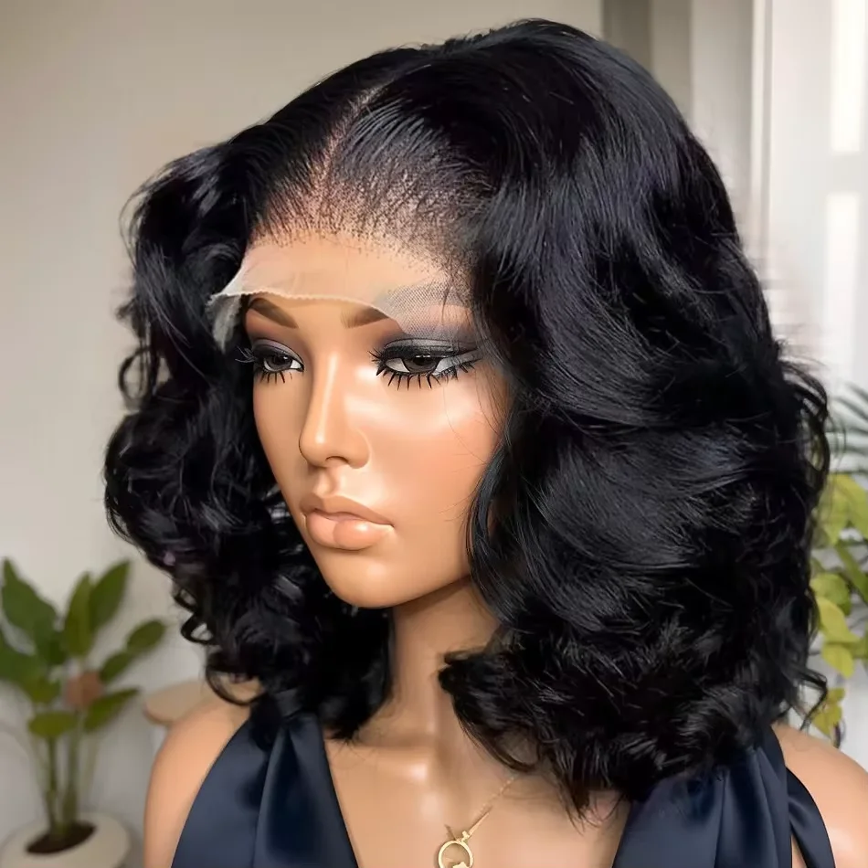 250% Density Body Wave Short Bob 13x4 Lace Front Human Hair Wigs 4x4 Lace Closure Wig Pre Plucked Lace Frontal Wig For Black
250% Density Body Wave Short Bob 13x4 Lace Front Human Hair Wigs 4x4 Lace Closure Wig Pre Plucked Lace Frontal Wig For Black