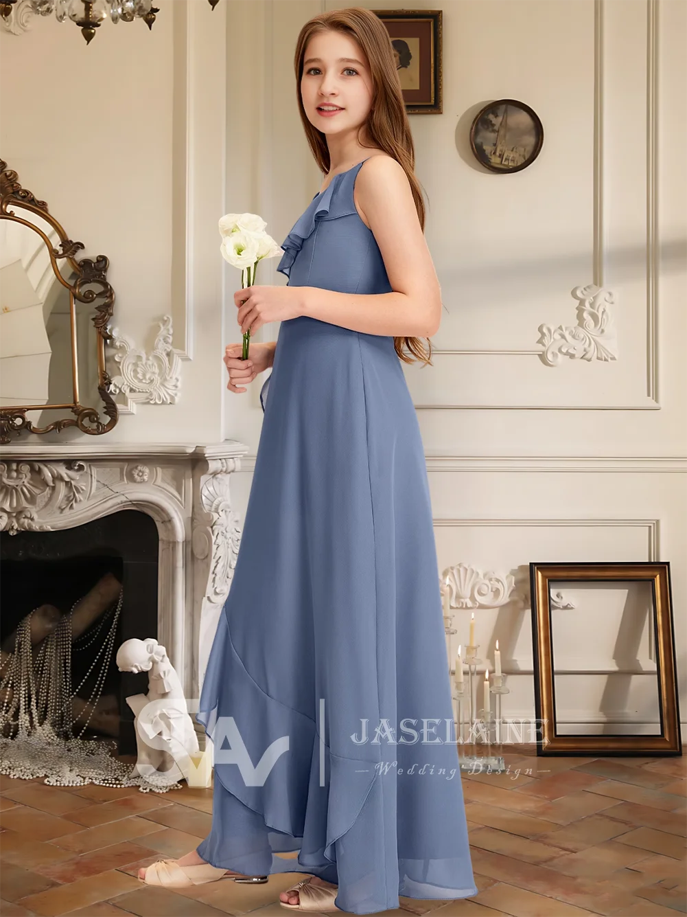 A A-line V-Neck Floor-length Chiffon Junior Bridesmaid Dress Cascading Ruffles Girl Party Flower Girl Dress Wedding Formal
A A-line V-Neck Floor-length Chiffon Junior Bridesmaid Dress Cascading Ruffles Girl Party Flower Girl Dress Wedding Formal